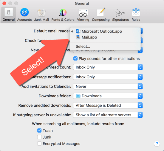 whats thedefault mail client for mac osx